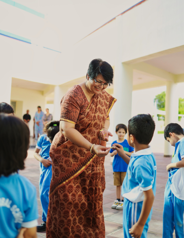 Principal With students